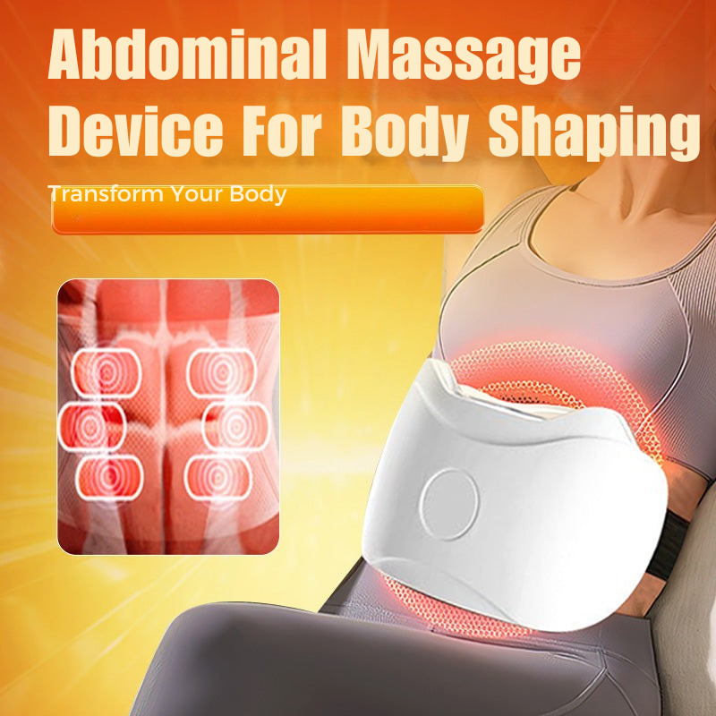 Heated Belly Massager with Vibration Cordless Rechargeable Abdominal Massage Device for Relaxation