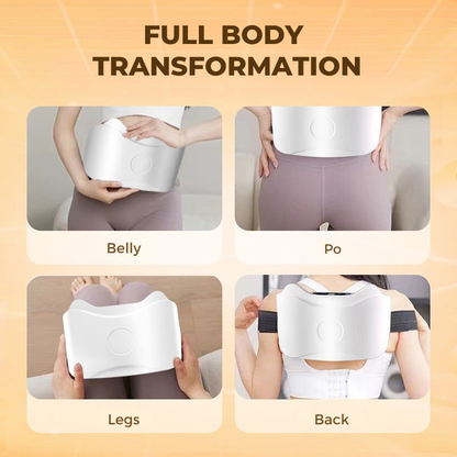 Heated Belly Massager with Vibration Cordless Rechargeable Abdominal Massage Device for Relaxation