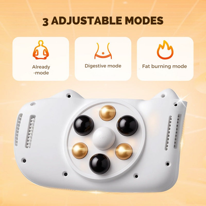 Heated Belly Massager with Vibration Cordless Rechargeable Abdominal Massage Device for Relaxation