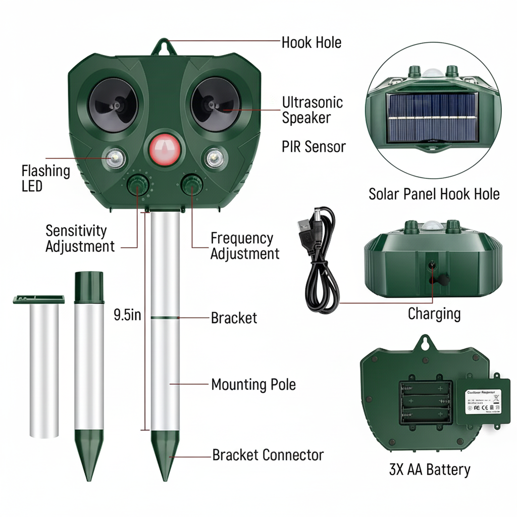 Solar Ultrasonic Bird Repeller