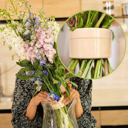 Flower Stem Organizer with Spiral Multi-Channel Holder for Vases, Reusable Set of Two