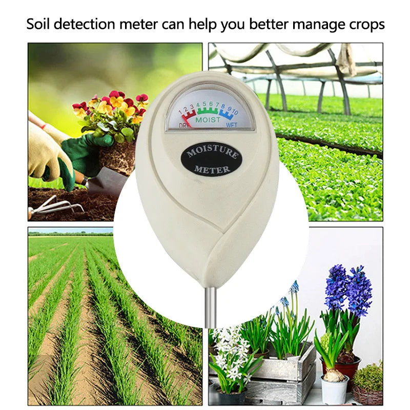 Battery-Free Soil Moisture Meter for Plants with Instant 1-10 Scale Display, Metal Probe