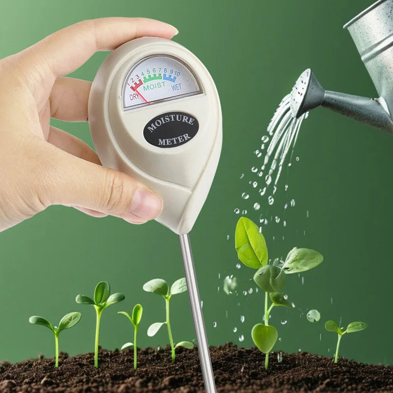 Battery-Free Soil Moisture Meter for Plants with Instant 1-10 Scale Display, Metal Probe