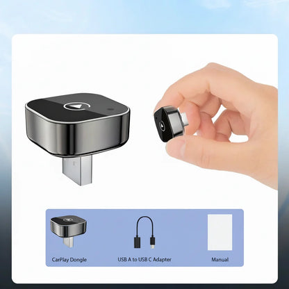 Wireless CarPlay & Android Auto Adapter, Plug and Play USB-C Dongle with Bluetooth 5.0 & WiFi