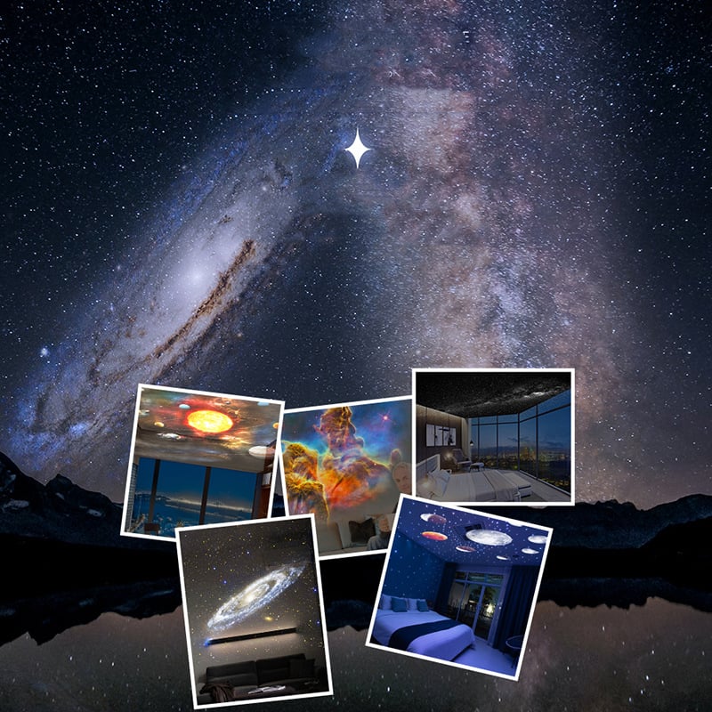Galaxy Star Projector Night Light with 12 Changeable Images 360° Rotation Adjustable Focus Bluetooth