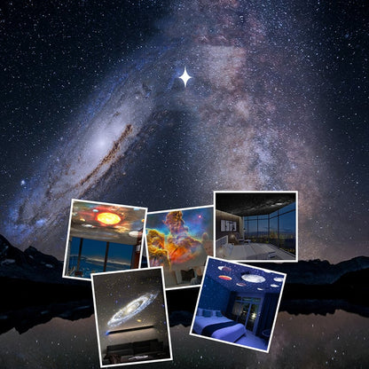 Galaxy Star Projector Night Light with 12 Changeable Images 360° Rotation Adjustable Focus Bluetooth
