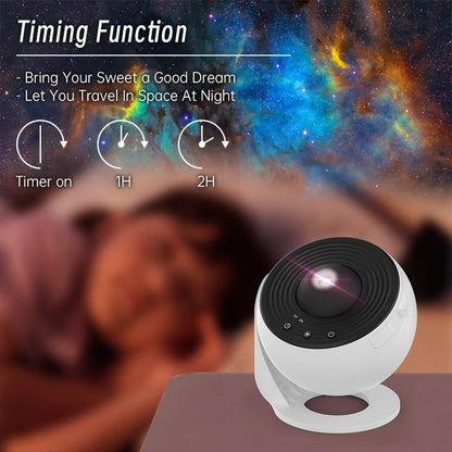 Galaxy Star Projector Night Light with 12 Changeable Images 360° Rotation Adjustable Focus Bluetooth