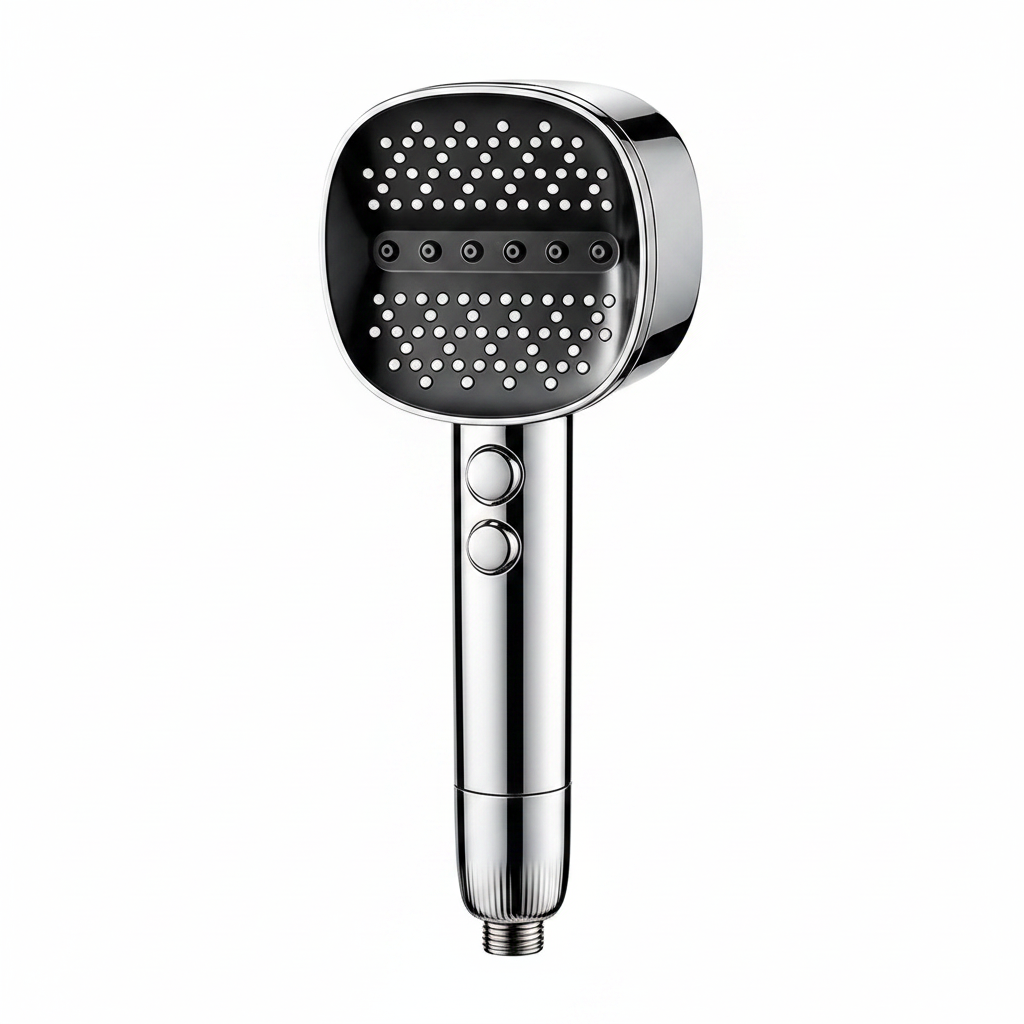 Aquapulse High Pressure Shower Set with Square Handheld Design and Included Hose