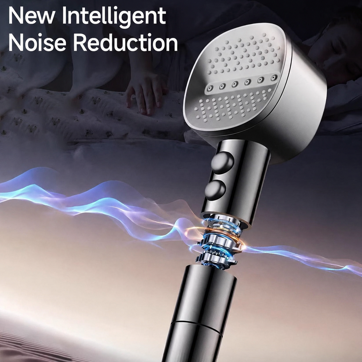 Aquapulse High Pressure Shower Set with Square Handheld Design and Included Hose