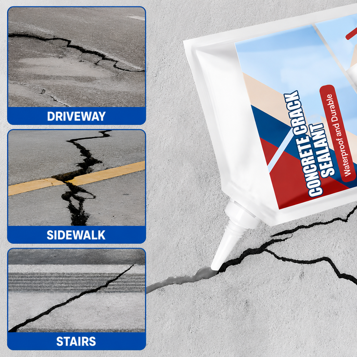 Concrete Crack Repair Sealant for Concrete, Screed and Masonry - Waterproof After Curing