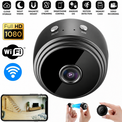 Compact Wireless Mini Security Camera with Motion Detection for Home Use Monitoring