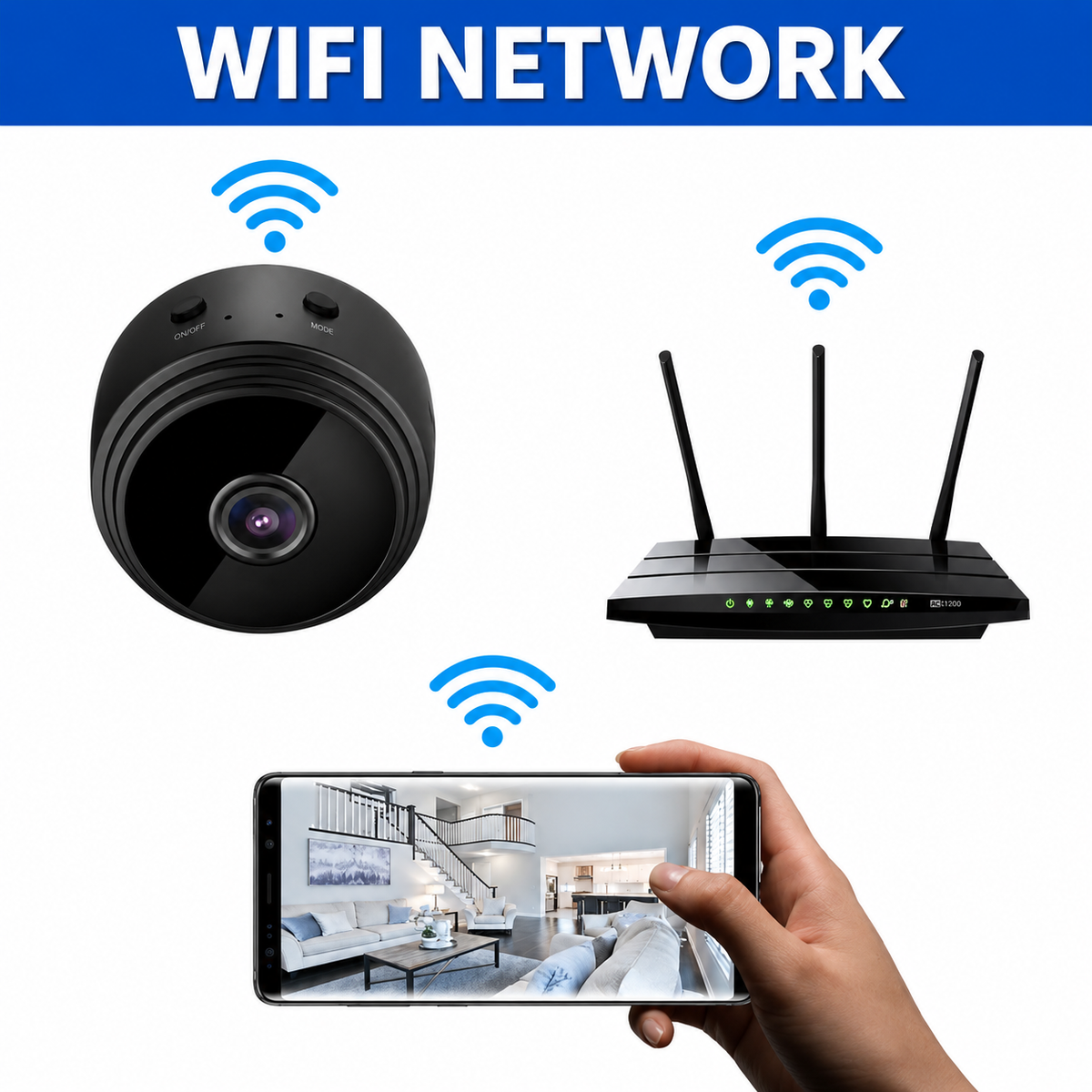 Compact Wireless Mini Security Camera with Motion Detection for Home Use Monitoring