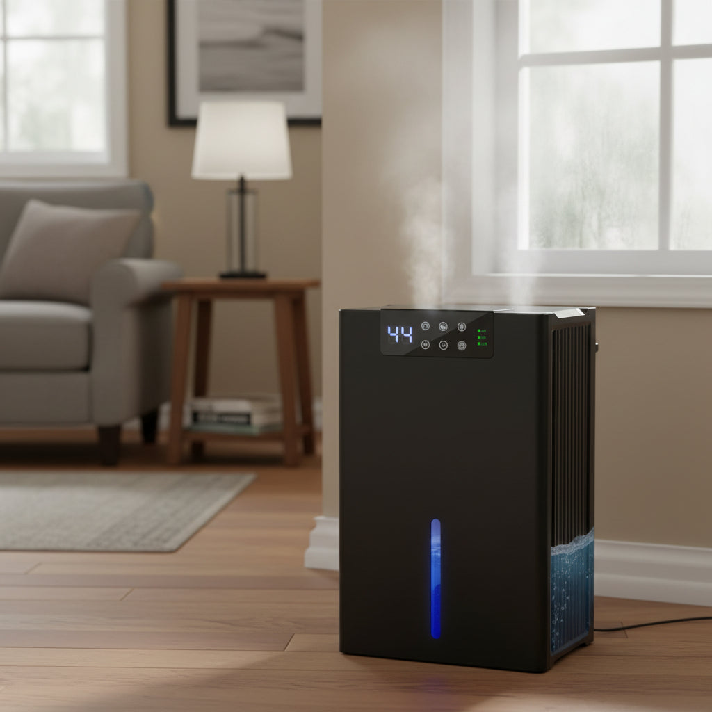 Compact Digital Home Dehumidifier with Auto Shut-Off, Sleep Mode & Quiet Operation