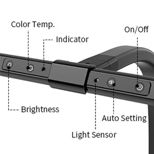 Clamp On LED Desk Lamp with 1100 Lumens, Dimmable Light Bar with 3000K to 6000K and Memory Mode