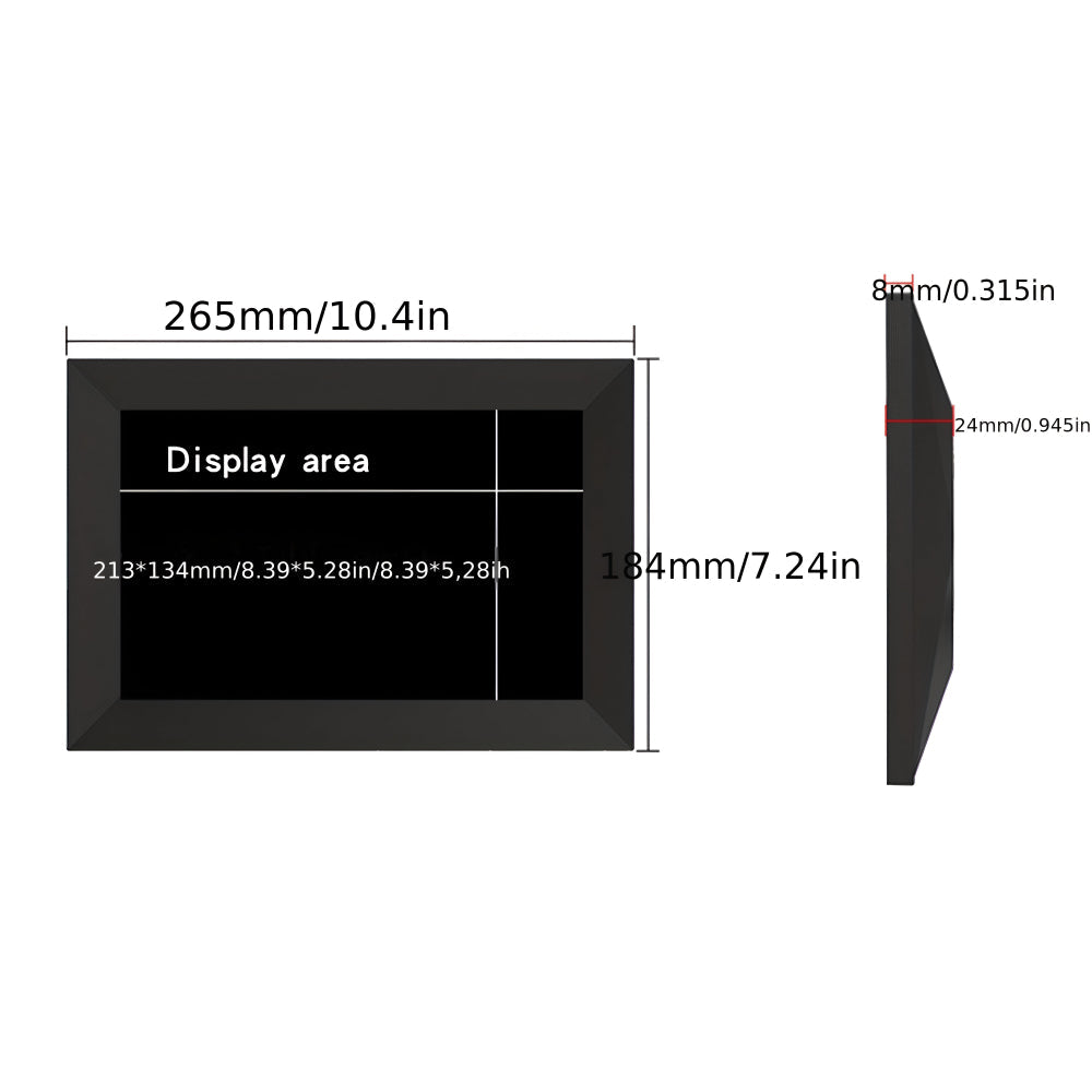 10.1 Inch WiFi Digital Photo Frame with HD IPS Touchscreen, Auto-Rotate & 32GB Storage Support