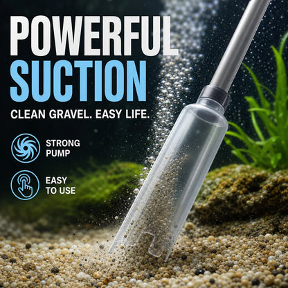 Battery-Powered Electric Aquarium Gravel Cleaner with Suction Pump and Filter Bag