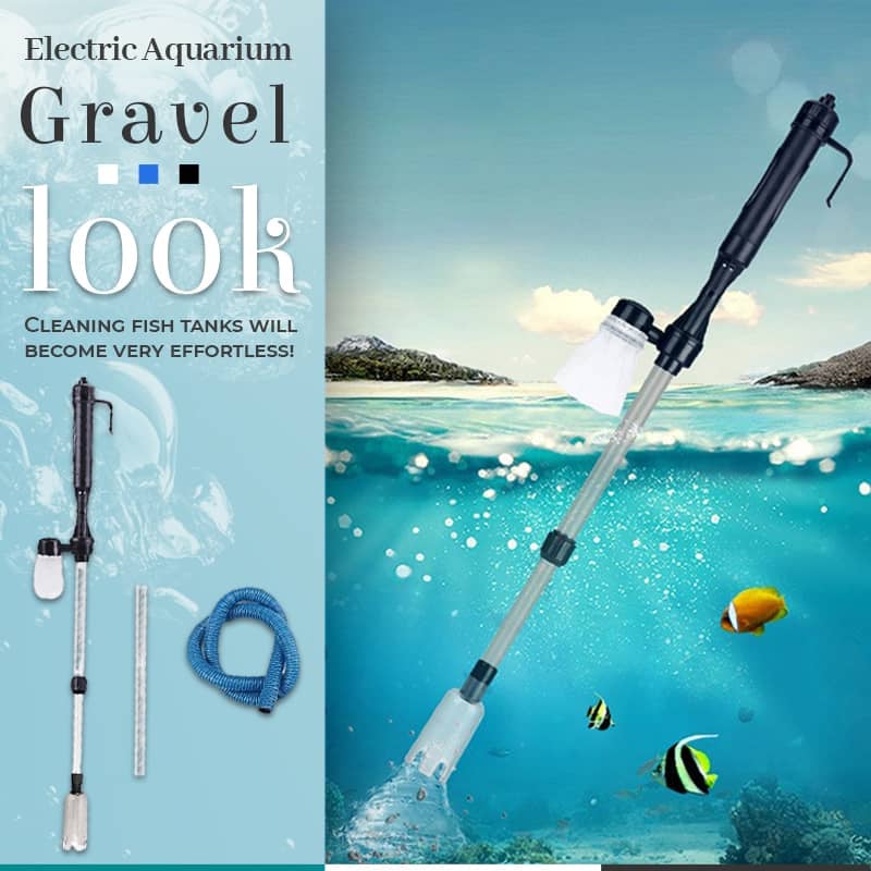 Battery-Powered Electric Aquarium Gravel Cleaner with Suction Pump and Filter Bag