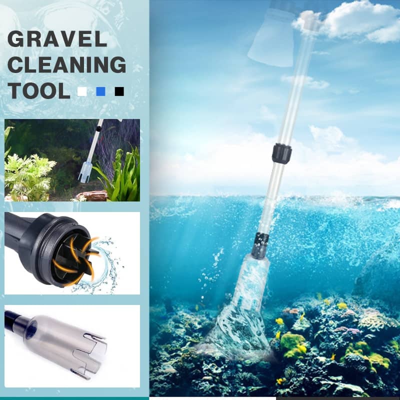 Battery-Powered Electric Aquarium Gravel Cleaner with Suction Pump and Filter Bag