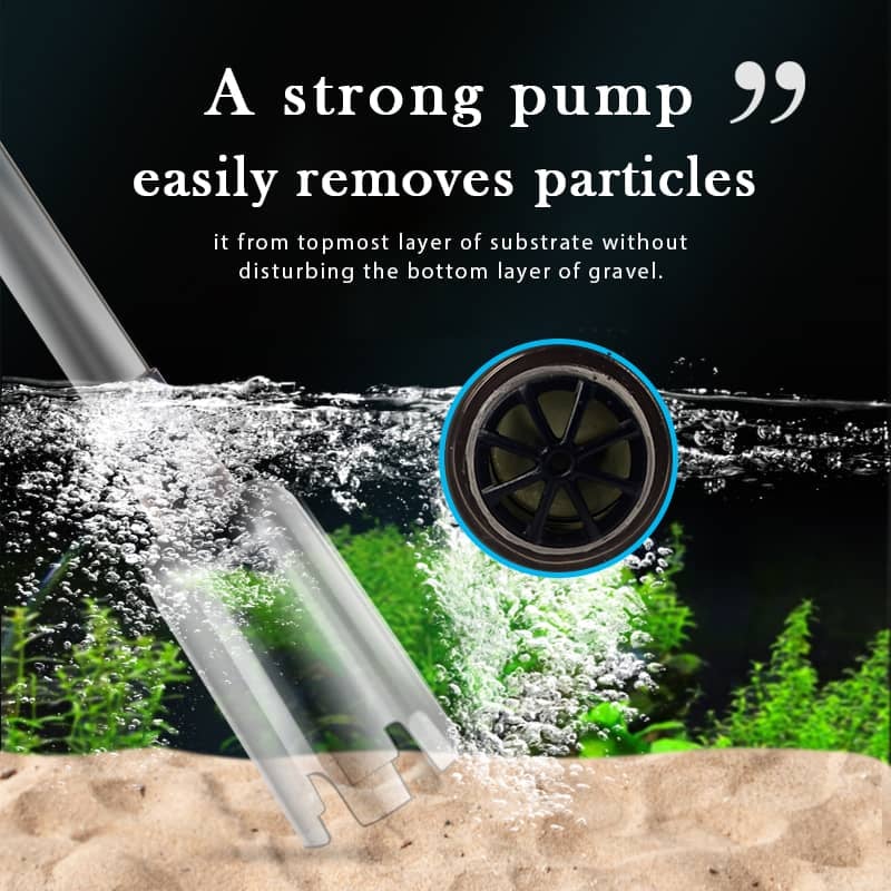 Battery-Powered Electric Aquarium Gravel Cleaner with Suction Pump and Filter Bag