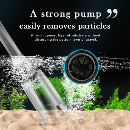 Battery-Powered Electric Aquarium Gravel Cleaner with Suction Pump and Filter Bag