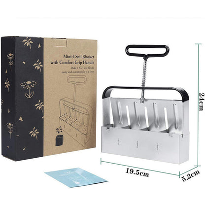 Stainless Steel Soil Block Press for Plastic-Free Seed Starting, Manual Lever Design