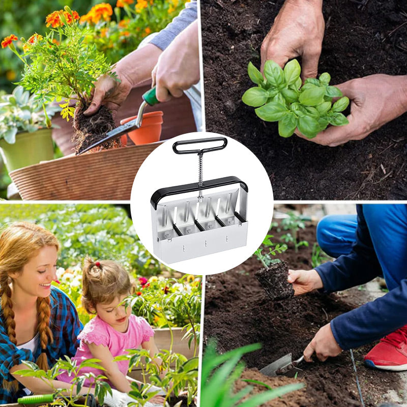 Stainless Steel Soil Block Press for Plastic-Free Seed Starting, Manual Lever Design