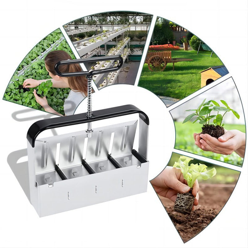 Stainless Steel Soil Block Press for Plastic-Free Seed Starting, Manual Lever Design