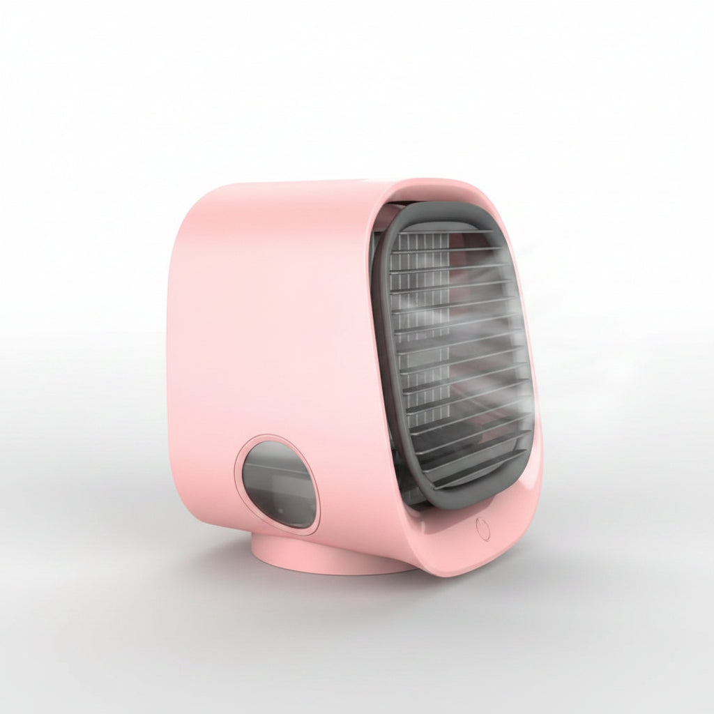 Portable USB Desk Fan with Spray Mist Cooling, Protective Cover & Colour Options