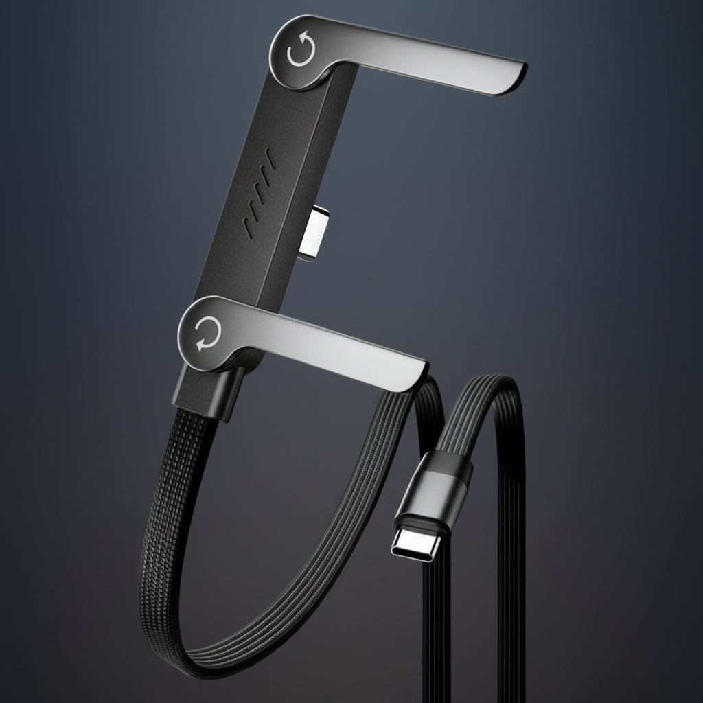 240W Fast Charging Cable with Built-In Phone & Tablet Holder Stand for Hands-Free Use