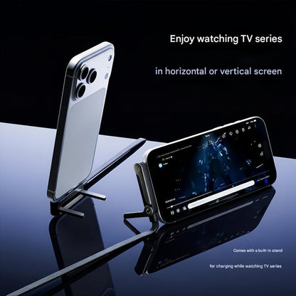 240W Fast Charging Cable with Built-In Phone & Tablet Holder Stand for Hands-Free Use
