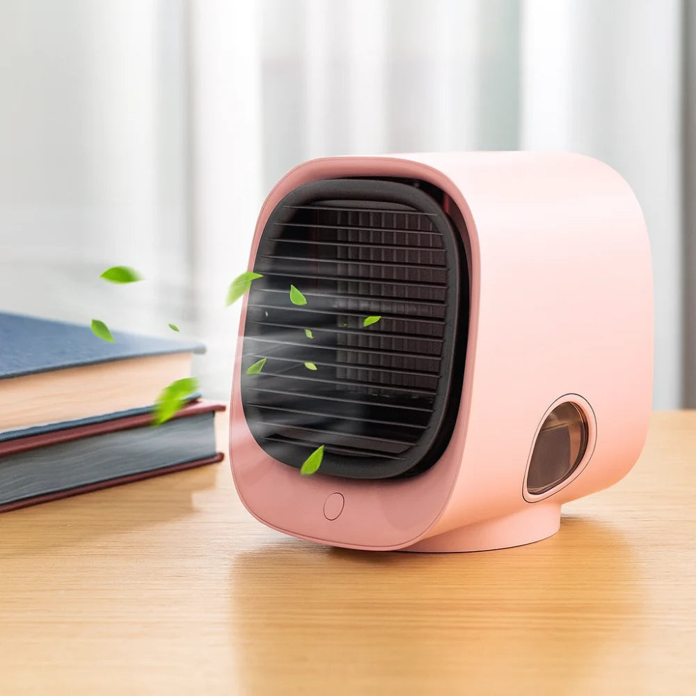 2-in-1 USB Desk Fan & Humidifier with Built-In LED Night Light & Auto Shut-Off Safety