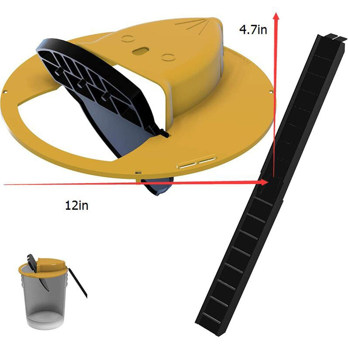 Reusable Live Mouse Trap Bucket System with Safety Lock, Humane Bucket Attachment