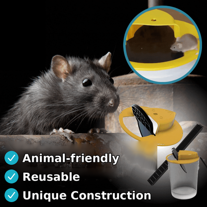 Reusable Live Mouse Trap Bucket System with Safety Lock, Humane Bucket Attachment