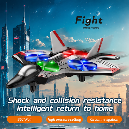 Remote-Controlled Flying Toy Jet with 360-Degree Loops and LED Lights, Shockproof