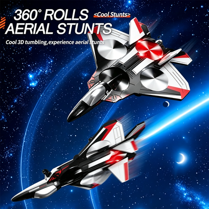 Remote-Controlled Flying Toy Jet with 360-Degree Loops and LED Lights, Shockproof