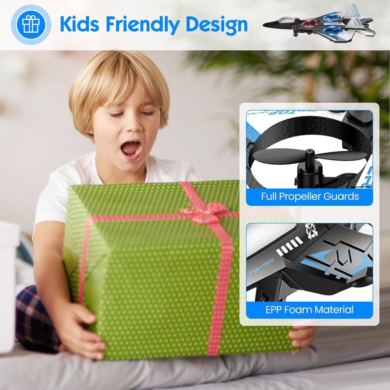 Remote-Controlled Flying Toy Jet with 360-Degree Loops and LED Lights, Shockproof
