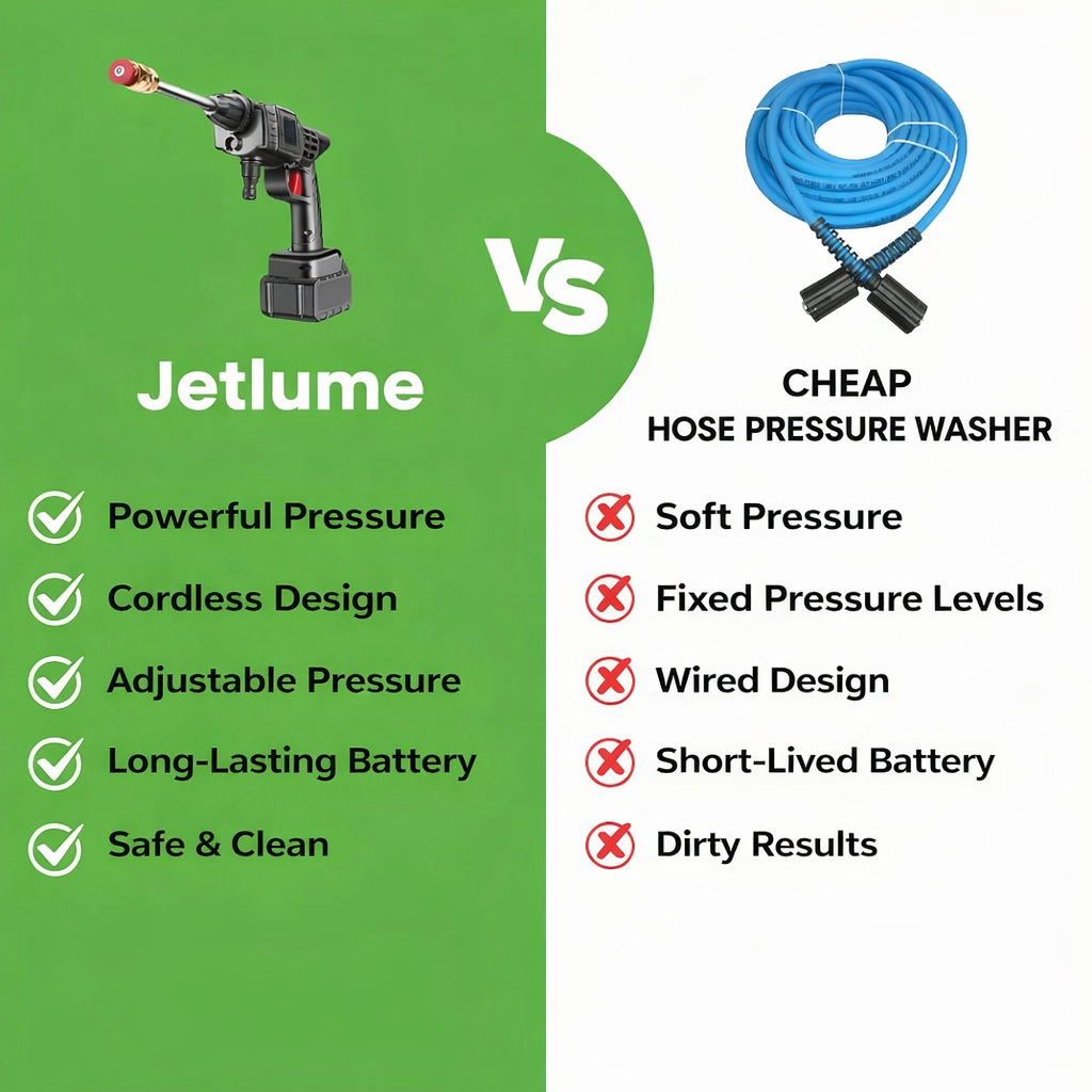 Cordless Battery-Powered Pressure Washer | Portable Outdoor Surface Cleaner, Adjustable Spray
