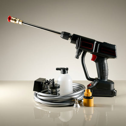 Cordless Battery-Powered Pressure Washer | Portable Outdoor Surface Cleaner, Adjustable Spray