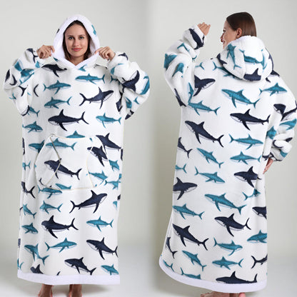 Oversized Blanket Hoodie - Wearable Hooded Blanket for Adults, Full Coverage Fit