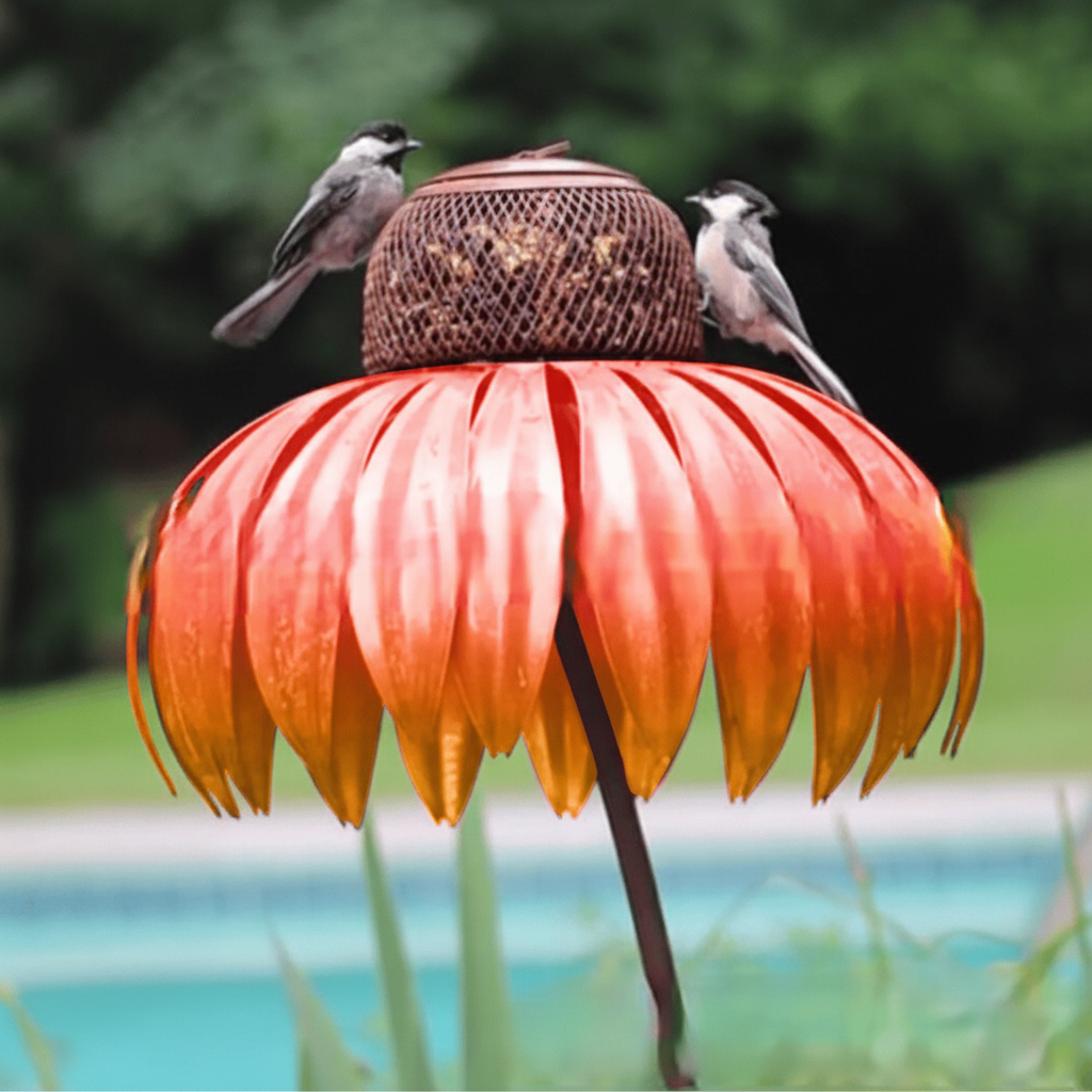 Metal Sunflower Bird Feeder