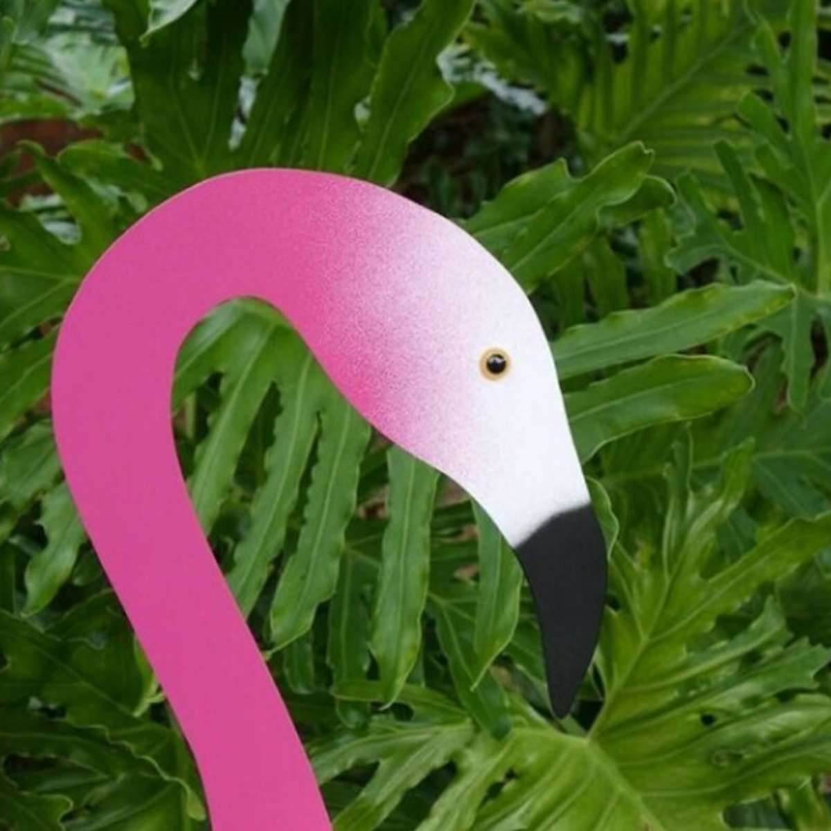 Handcrafted Aluminum Flamingo Wind Vane and Garden Decoration on a Ground Stake, 68cm
