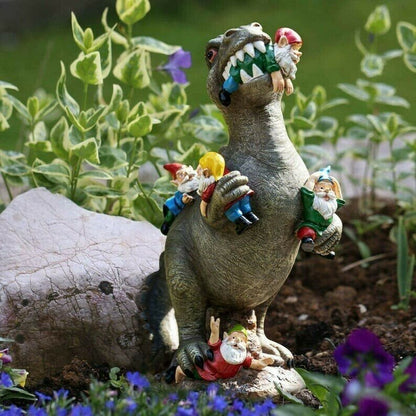 Weatherproof Resin Dinosaur Garden Statue with a Hand-Painted UV-Resistant Finish