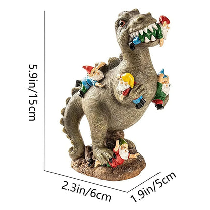 Weatherproof Resin Dinosaur Garden Statue with a Hand-Painted UV-Resistant Finish