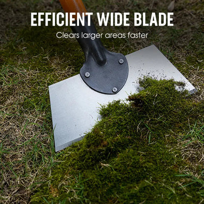Garden Hoe with Wide Steel Scraper Blade | Push-Pull Weed, Moss and Deposit Remover