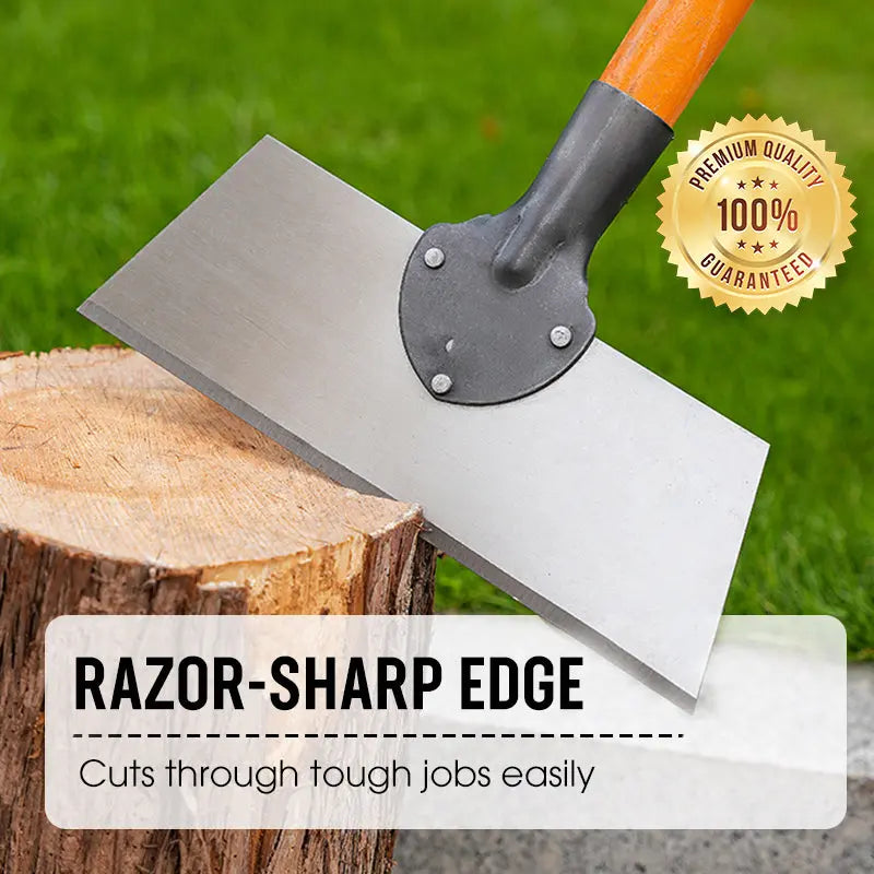 Garden Hoe with Wide Steel Scraper Blade | Push-Pull Weed, Moss and Deposit Remover