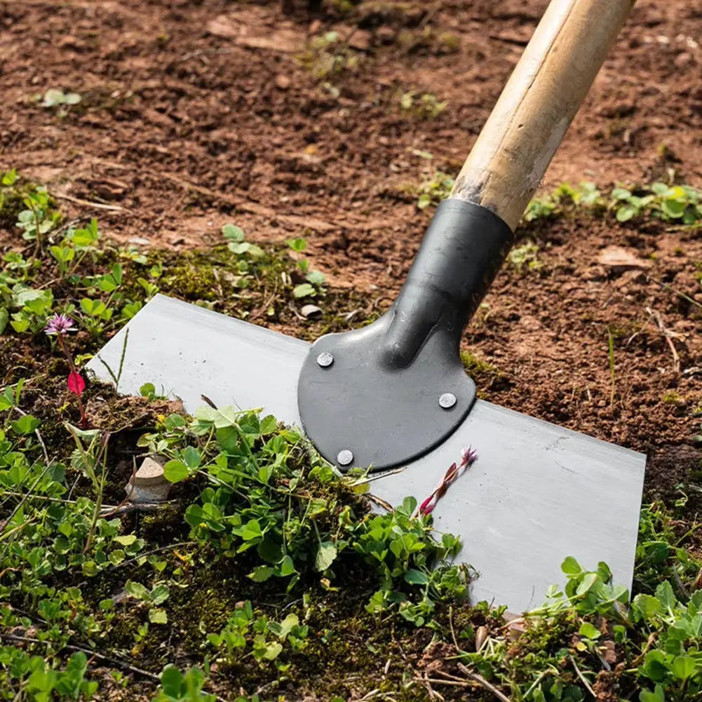 Garden Hoe with Wide Steel Scraper Blade | Push-Pull Weed, Moss and Deposit Remover