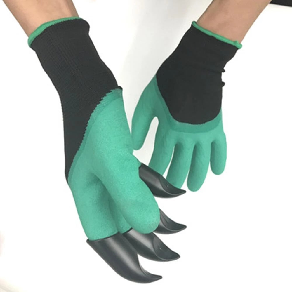 Garden Gloves with Built-In Digging Claws, Latex-Coated Grip, Universal Size for Planting