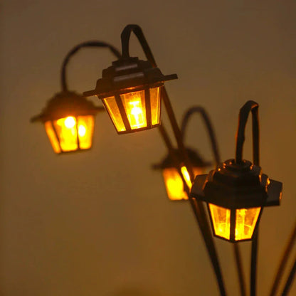 Solar Garden Lantern with Automatic Twilight Sensor and Weatherproof Retro Design
