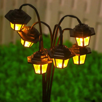 Solar Garden Lantern with Automatic Twilight Sensor and Weatherproof Retro Design