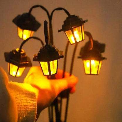 Solar Garden Lantern with Automatic Twilight Sensor and Weatherproof Retro Design